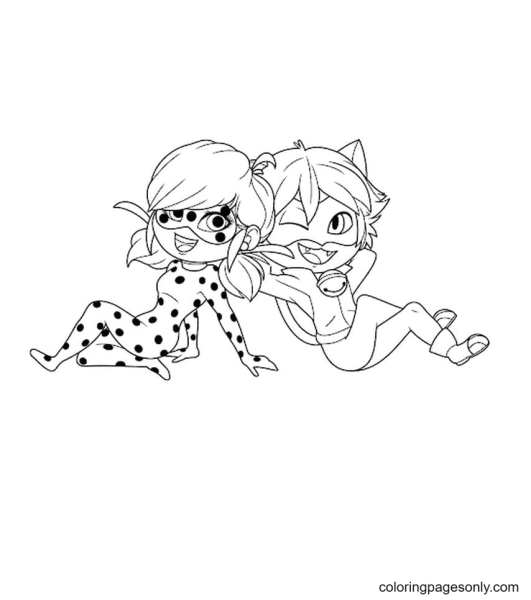 Раскраска леди баг и супер кот