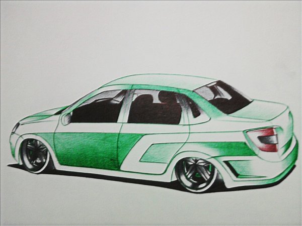 Тюнинговая ВАЗ 2107 рисунок