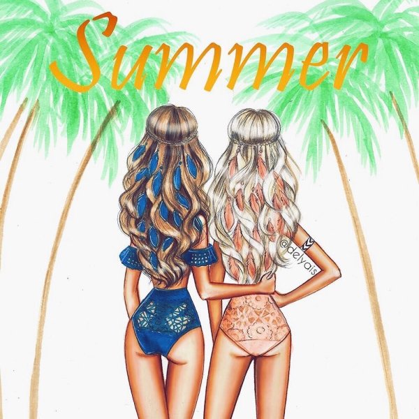 Картинки для срисовки лучшие подруги