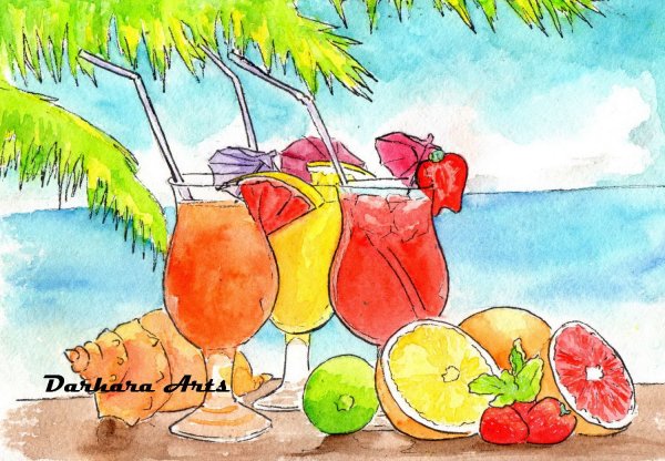 Пляж рисунок