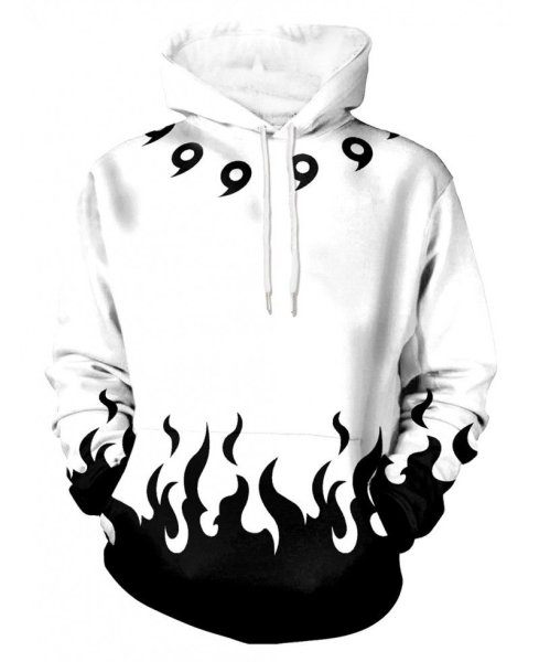 Черно-белая толстовка с капюшоном