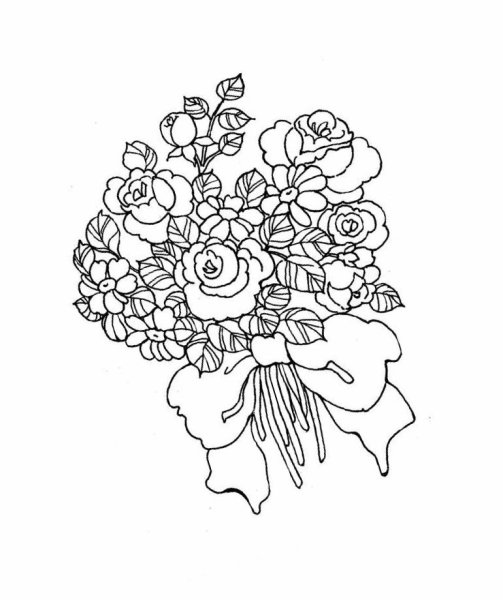 Свадебный букет раскраска