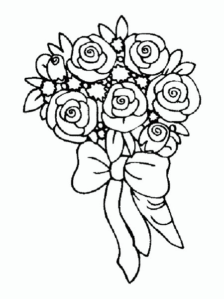 Раскраска букет роз