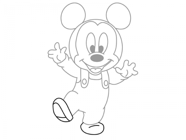 Микки Маус рисунок карандашом