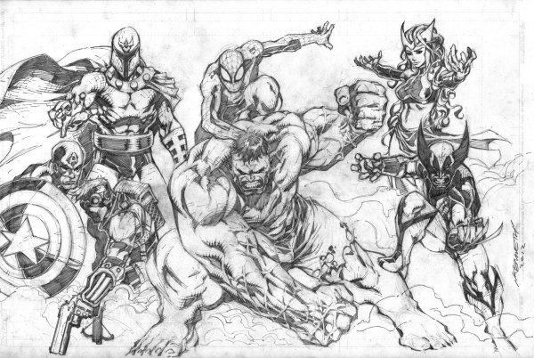 Марвел карандашом