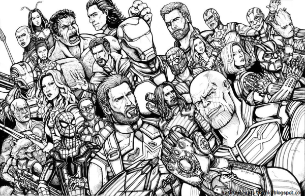 Раскраски Мстители война бесконечности Халк