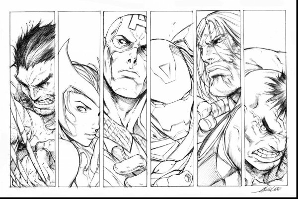 Рисовка Марвел