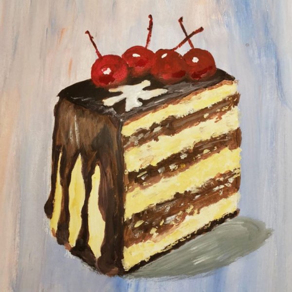 Фото нарисованного торта