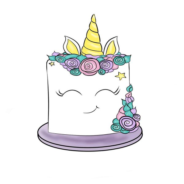 Рисунок торта для срисовки