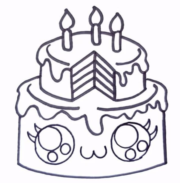 Рисунки для срисовки тортики
