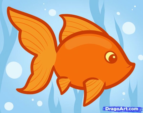 Золотая рыбка рисунок
