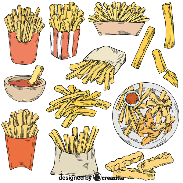 Рисование картошка фри