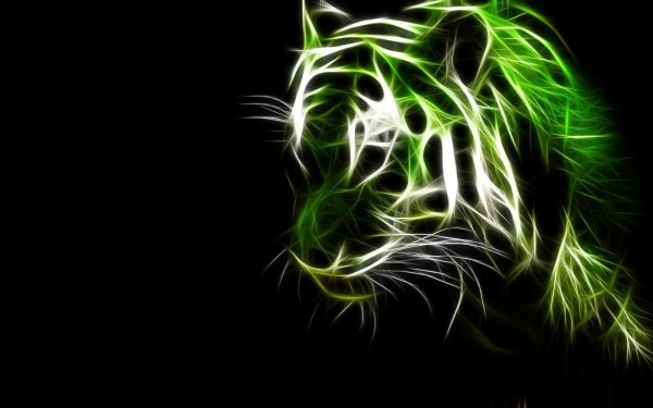 Зелёный неон обои