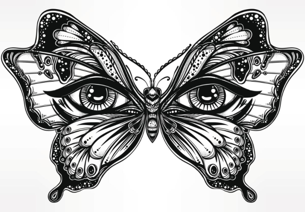 Тату бабочка с глазами