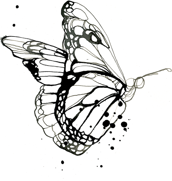 Бабочка тату эскиз
