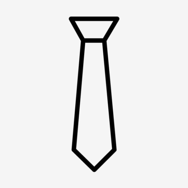 Нарисованная контуром галстук