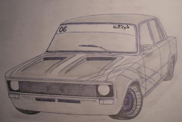 ВАЗ 2108 спереди зарисовка