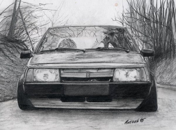 ВАЗ 2114 сзади рисунок