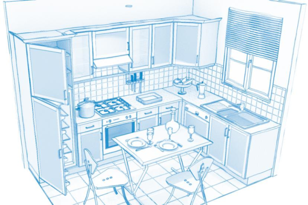 Комната кухня нарисованная