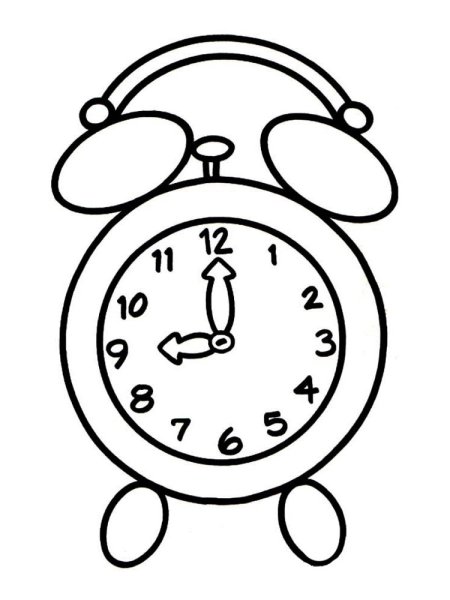 Часы раскраска для малышей