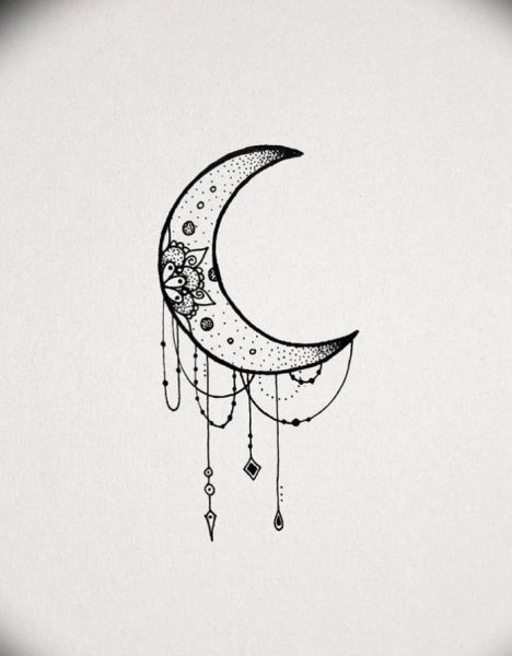 Тату полумесяц