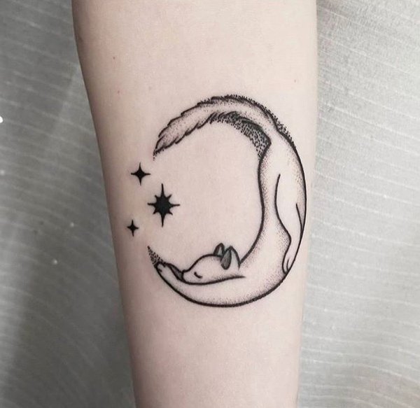 Эскизы тату Луна полумесяц