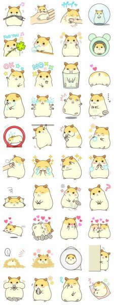 Милые наклеечки с хомячками