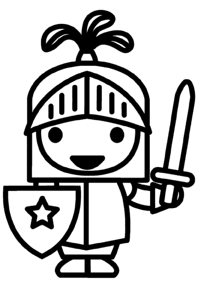 Рыцарь раскраска для малышей