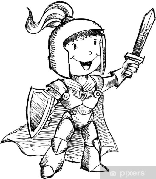 Нарисовать маленького рыцаря