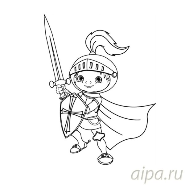 Раскраска рыцарь для детей