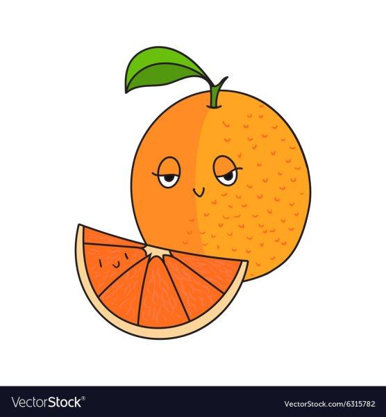Апельсин с глазками без фона