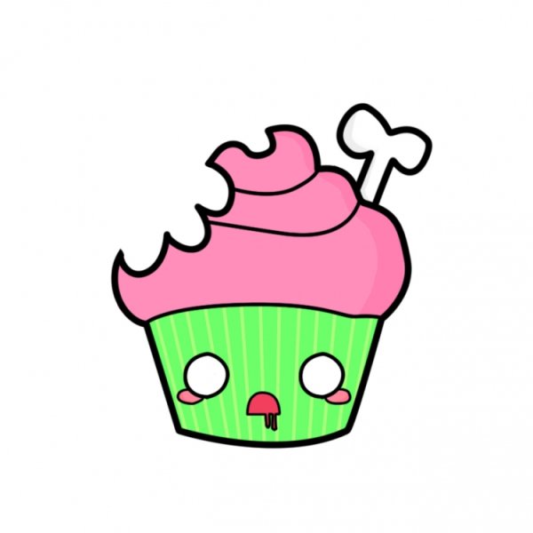 Милые легкие рисунки для срисовки кексик