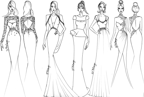 Скетчинг платья