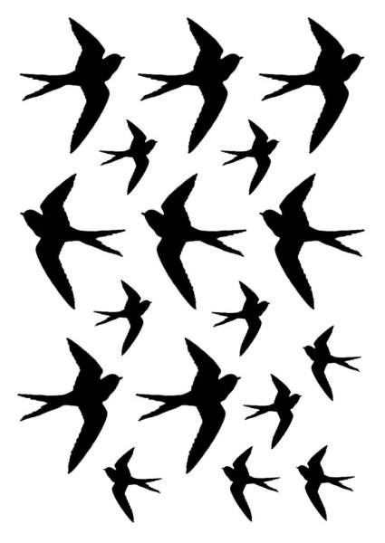 Трафарет ласточки для тату