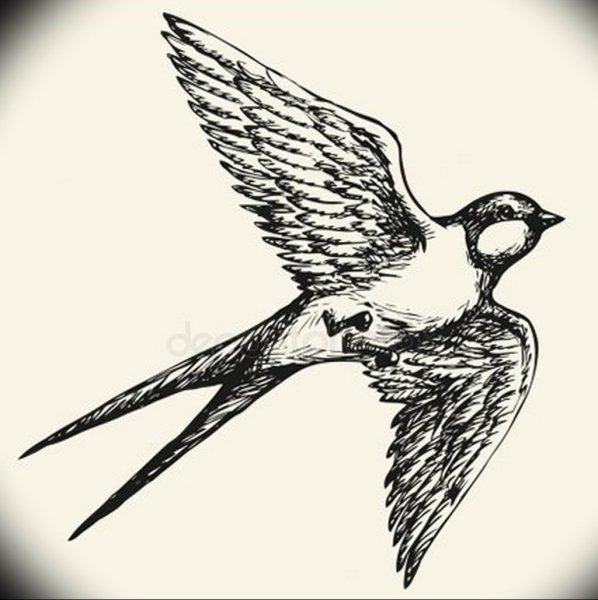 Ласточка гравировка