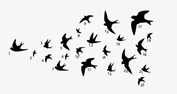 Ласточки трафарет на стену