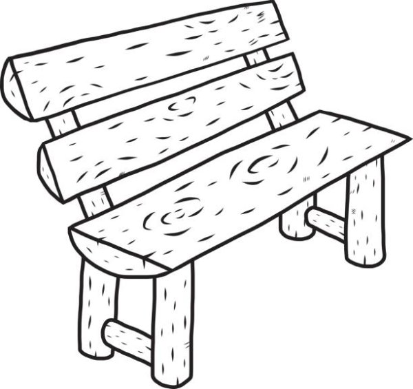 Раскраска скамья для детей