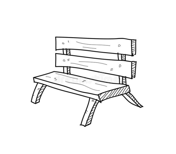 Скамейка раскраска для детей