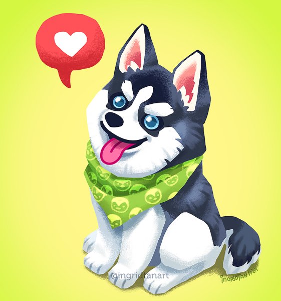 Хаски рисунок