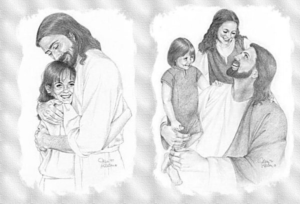 Рисуем Иисуса с детьми