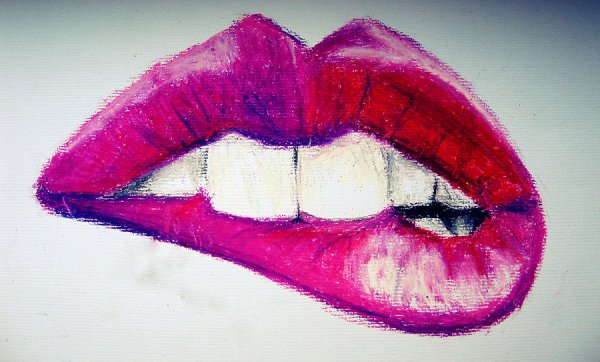 Легкие рисунки губ разноцветные