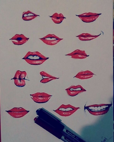 Губы рисунок легкий