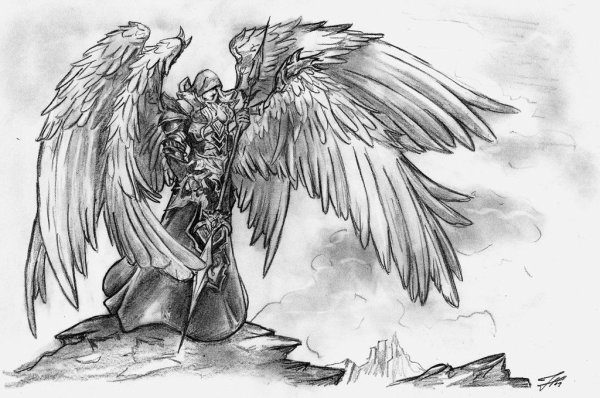 Архангел рисунок карандашом