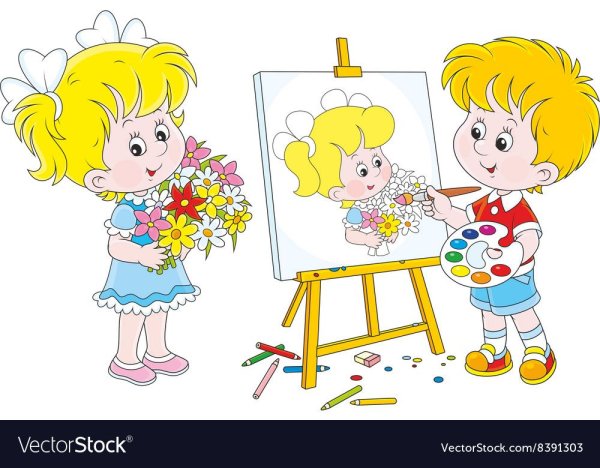 Мультяшные дети художники