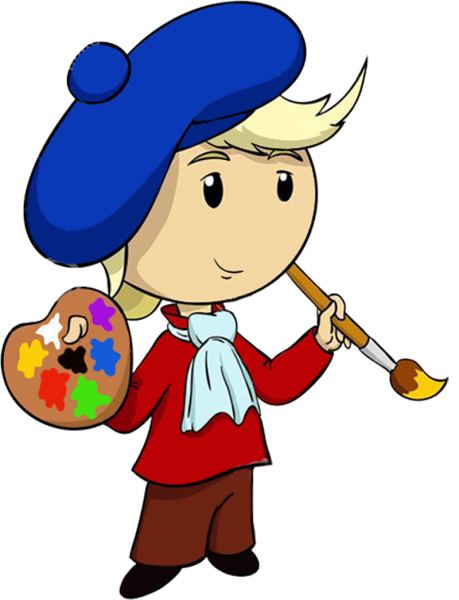 Художник на прозрачном фоне