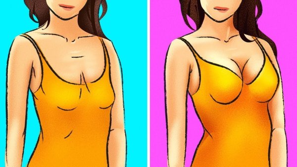 Красивая нарисованная грудь