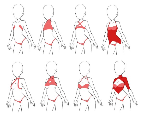 Позы для рисования в купальнике