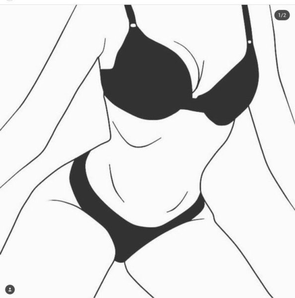 Эскиз женского тела в белье