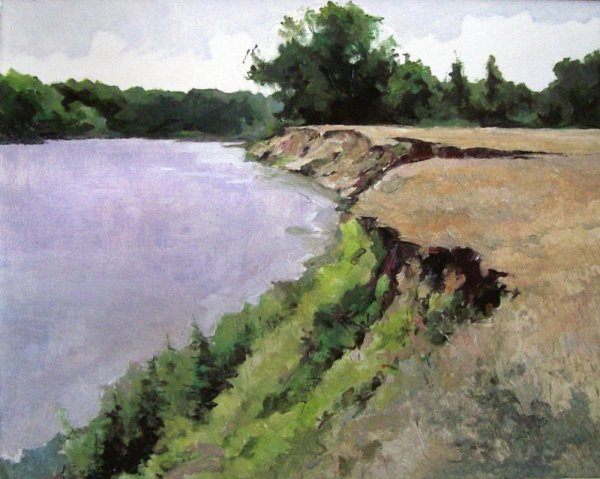 Рисованный берег реки
