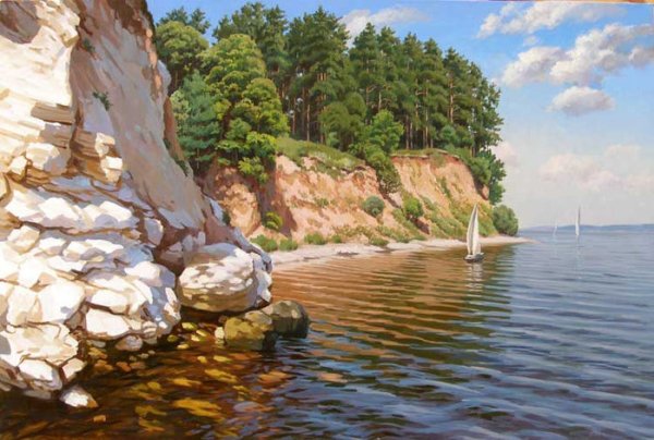 Крутой обрывистый берег реки озера склон оврага